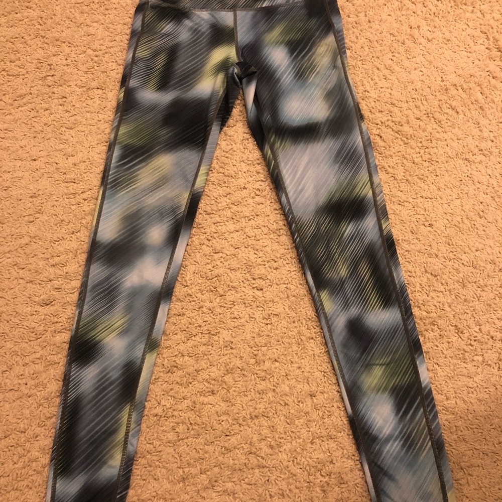 Athleta Blue and Green Patterned Leggings